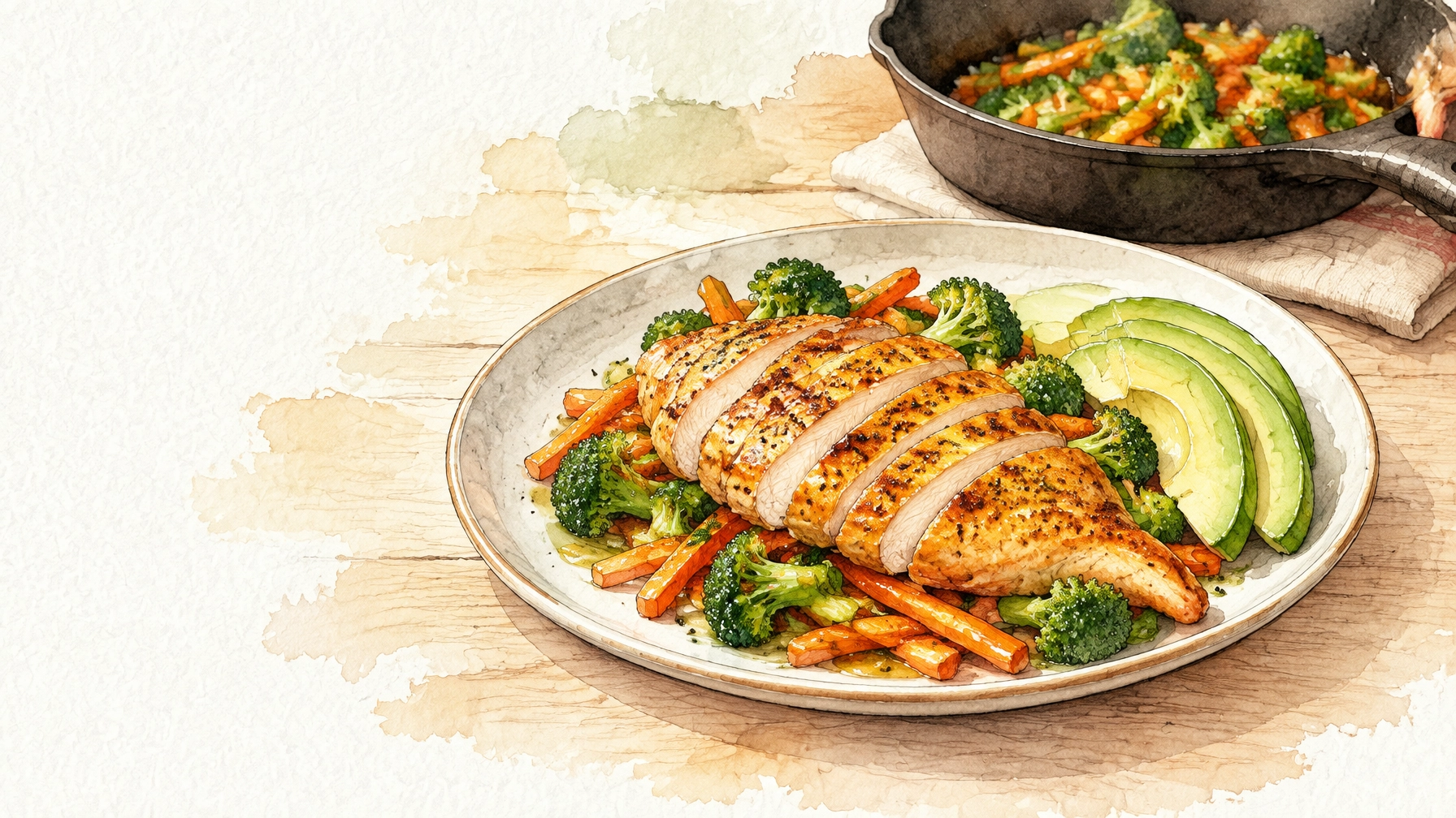 Pechuga de pollo con verduras salteadas: jugosa y en un solo sartén